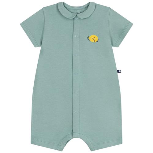Petit Bateau Kortærmet Heldragt Med Krave Vert 3 months  Grøn  3 måneder  Drenge, Piger