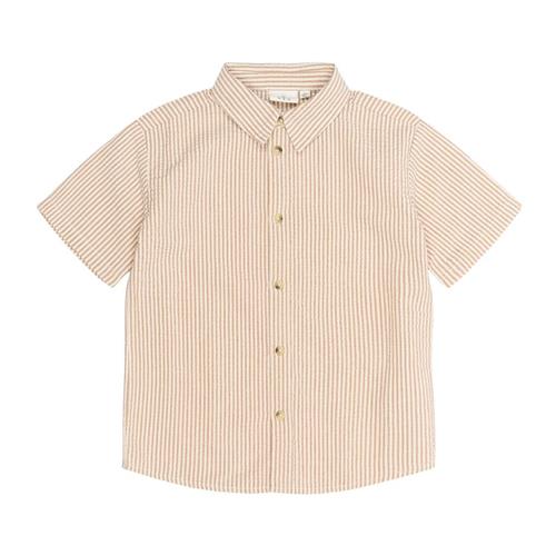The New Ollie Skjorte Indian Tan Striped Indian Tan Striped 5-6 Y  Brun  5-6 år  Drenge