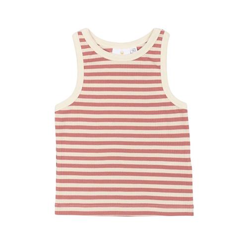 The New GOTS Moore Ribbet Top Old Rose Striped Old Rose Striped 5-6 Y  Lyserød  5-6 år  Piger