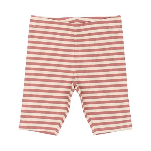 The New GOTS Moore Ribbede Shorts Old Rose Striped Old Rose Striped 3-4 Y  Lyserød  3-4 år  Piger