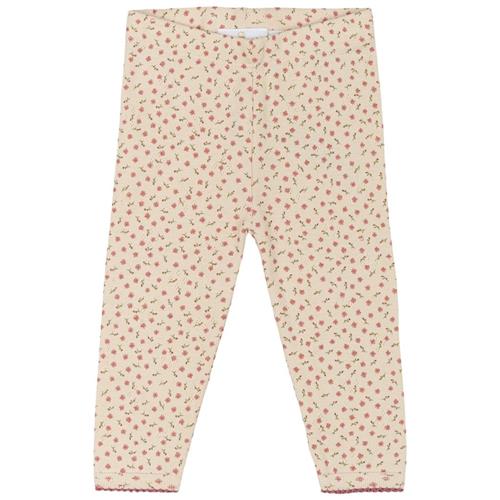 The New Siblings GOTS Odette Pointelle-leggings White Swan Aop White Swan  74 cm  Hvid  74 cm  Piger