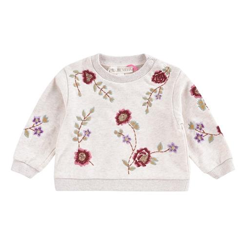 Louise Misha Rosalia Baby Sweatshirt Med Blomsterbroderi Beige 9 months  Creme  9 måneder  Piger