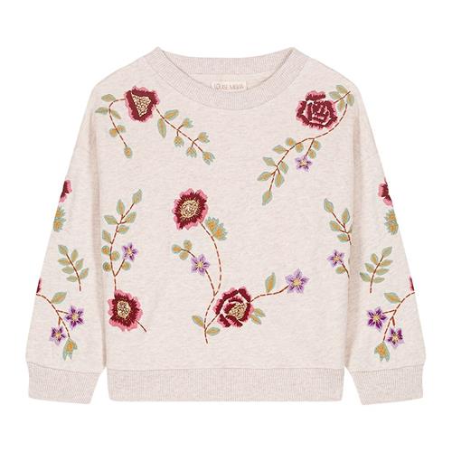 Louise Misha Rosalia Sweatshirt Med Blomsterbroderi Beige 3 Y  Beige  3 år  Piger