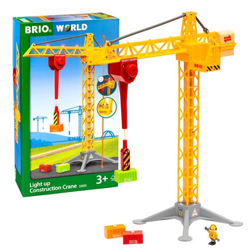 BRIO BRIO® World - 33835 Light up Construction Crane Play Sæt One Size  Gul  One Size  Drenge, Piger