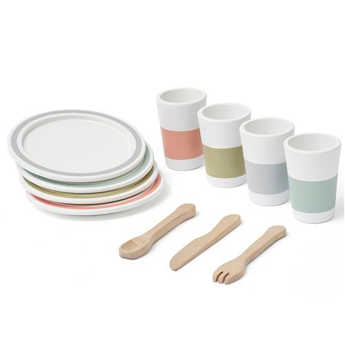 Kid's Concept 20 dele Kids Bistro Dinnerware Play Sæt Multi-OS  Beige  One Size  Drenge, Piger