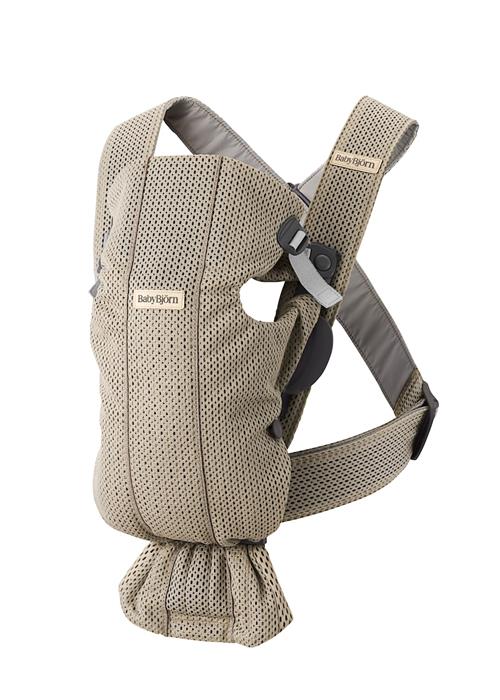 BabyBjörn Mini 3D Mesh Bæresele Grey Beige  One Size  Beige  One Size 0-12 Months Drenge, Piger