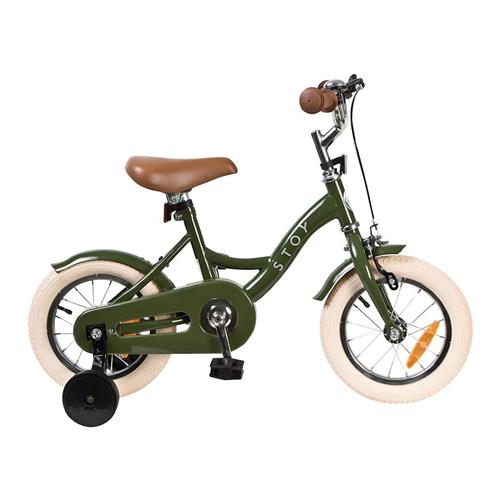 Stoy 12" Vintage Cykel Army Grøn 2-4 Y      Drenge, Piger