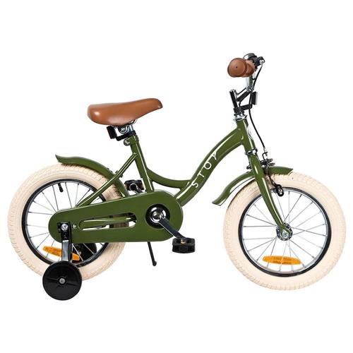 Stoy 14" Vintage Cykel Army Grøn 3-5 Y      Drenge, Piger
