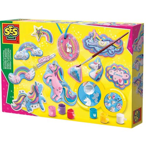 SES Creative Unicorn Håndværkssæt Yellow-5-10 Y  Gul  5-10 år  Drenge, Piger