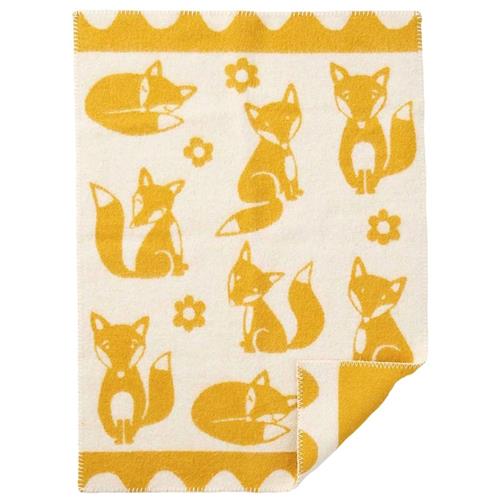 Klippan Yllefabrik Fox Tæppe Saffron One Size      Drenge, Piger