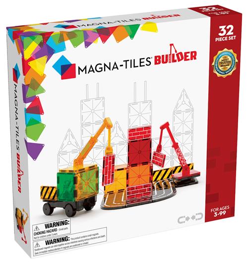 Magna-Tiles MAGNA-TILES Builder 32 Pcs Set Hvid One Size  Hvid  One Size 3+ Years Drenge, Piger