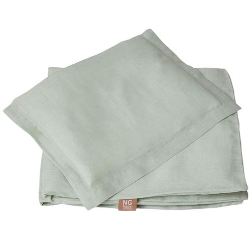 NG Baby Sengetøjssæt Linned Klapvogn/Vugge Sage Green One Size      Drenge, Piger