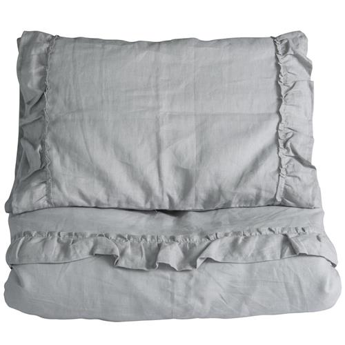 NG Baby Linned Sengesæt Krybbe/Barneseng Light Grey One Size      Drenge, Piger