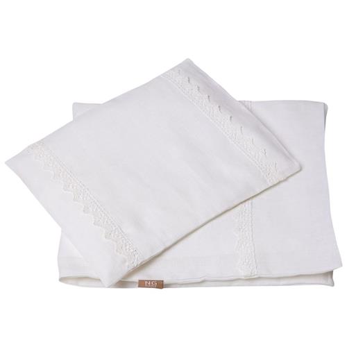 NG Baby Sengesæt klapvogn/vuggesæt med flæse White One Size      Drenge, Piger