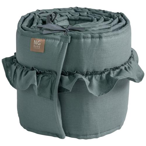 NG Baby Stødpude Sengetøj Med Flæse Petrol Green One Size      Drenge, Piger