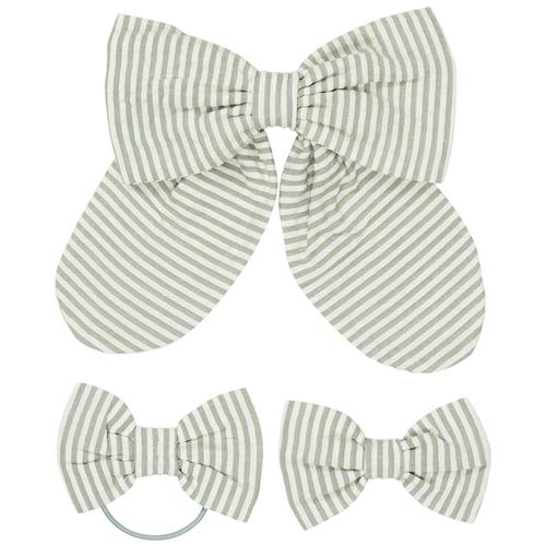 Copenhagen Colors 3-pak Hårklemmer Green Cream Stripe One Size      Piger