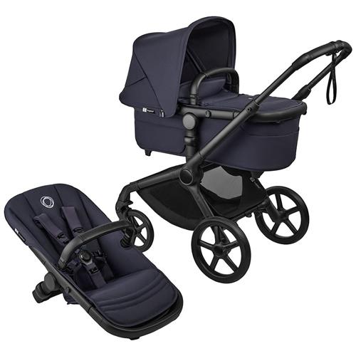 Bugaboo Bugaboo Fox 5 Renew Complete Vugge Og Sæde Klapvogn Black / Deep Indigo One Size  Blå  One Size  Drenge, Piger