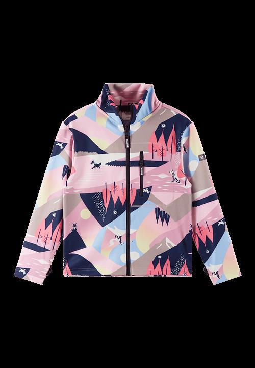 Reima Lisisti Blød Jersey-sweater Med Fuld Lynlås Grey Pink  110 cm    110 cm  Piger