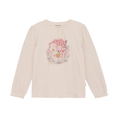 Minymo GOTS Langærmet T-shirt Sandshell  104cm    104 cm  Piger
