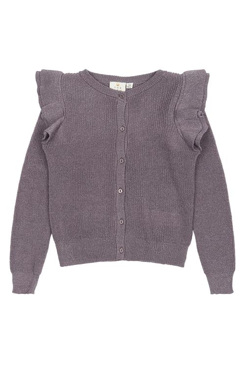 The New Perla Strikket Cardigan Gray Ridge  Gray Ridge 5-6 Y  Lilla  5-6 år  Piger