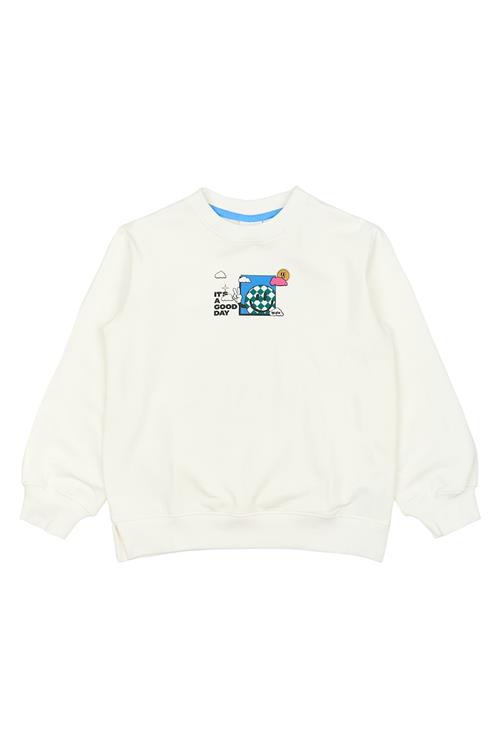 The New GOTS Phillip Sweatshirt Cloud Dancer  Cloud Dancer 5-6 Y  Hvid  5-6 år  Drenge