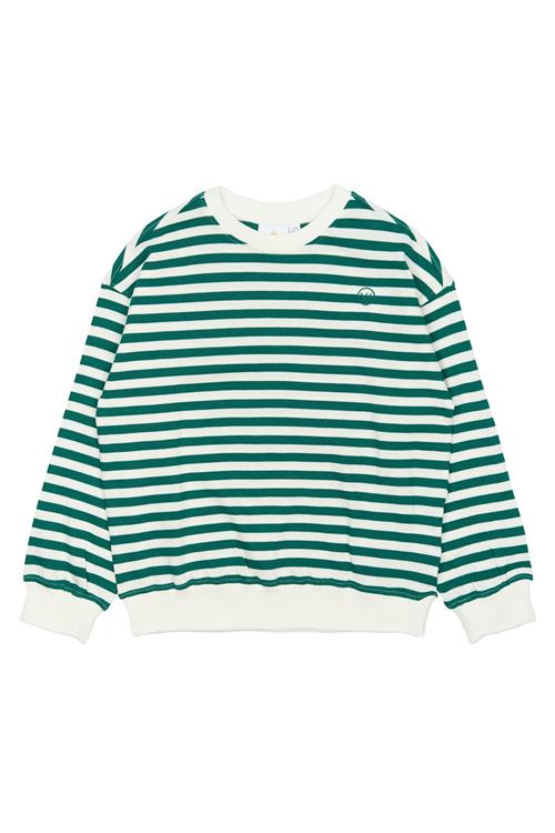 The New GOTS Nero Sweatshirt Alpine Green Striped  Alpine Green Striped 3-4 Y  Grøn  3-4 år  Drenge