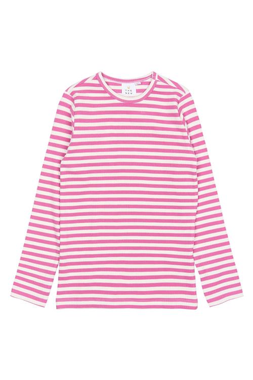 The New GOTS Moore Langærmet T-shirt Ibis Rose Striped  Ibis Rose Striped 5-6 Y  Lyserød  5-6 år  Piger