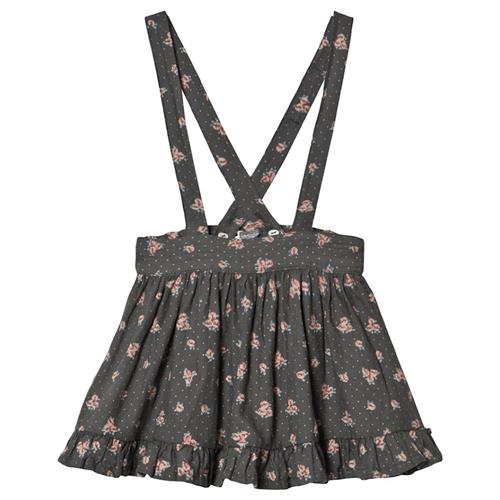 Tocoto Vintage Flower Print Pinafore Mørkebrun 10 Y    10 år  Piger