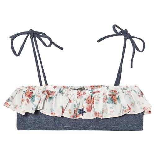 Tocoto Vintage Flower Print Flounce Bikinioverdel Blå 3 Y    3 år  Piger