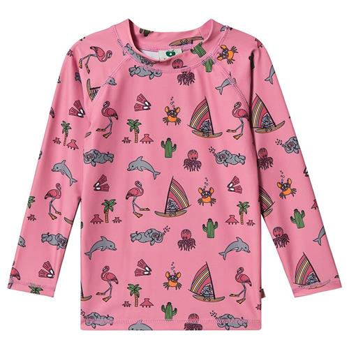 Småfolk UV50 Langærmet T-shirt med Kort og Sea World Sea Pink 56 cm  Lyserød  56 cm  Piger
