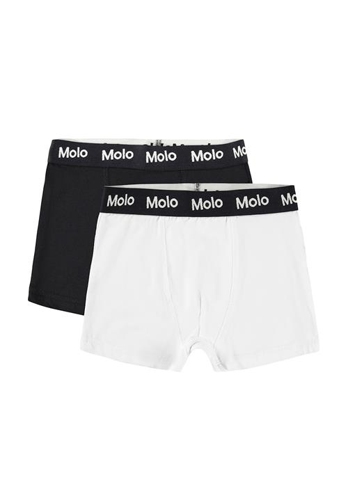 Molo 2-pak Justin Boxer Trusser Black/White Black White 122/128 cm  Sort  122/128 cm  Drenge