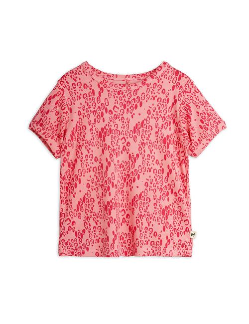 Mini Rodini GOTS Mini Leopard Aop Kortærmet T-shirt Pink  128/134 cm    128/134 cm  Drenge, Piger