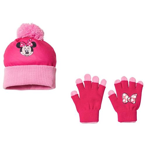 Disney Disney Minnie Mouse Hat and Glove Set Pink 3-6 Y    3-6 år  Piger