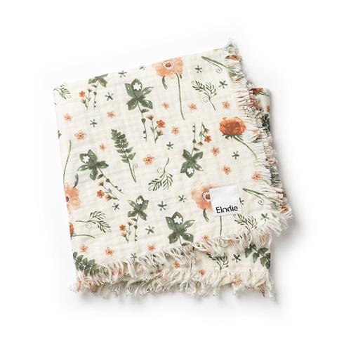 Elodie Blødt Bomuldstæppe Meadow Blossom One Size  Hvid  One Size  Drenge, Piger