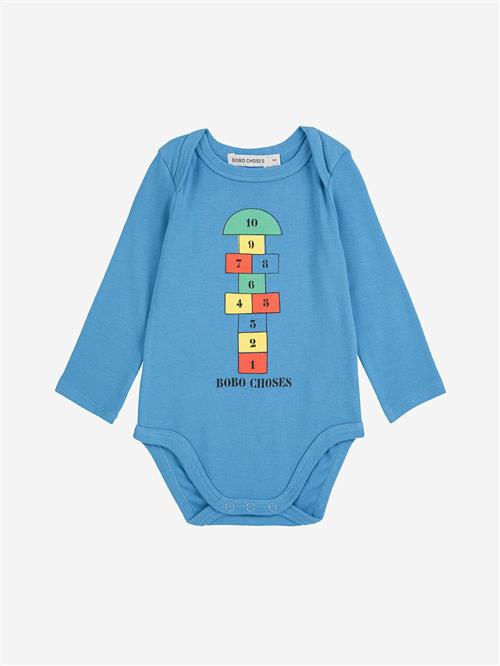 Bobo Choses Hopscotch Langærmet Body Blue  Blue 24 Months  Blå  2 år  Drenge, Piger