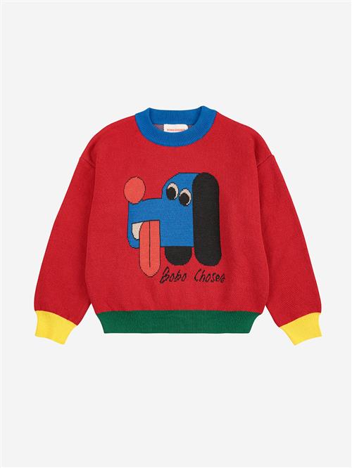 Bobo Choses Doggy Mate Jacquard-jumper Red  Red 10-11 Years  Rød  10-11 år  Drenge