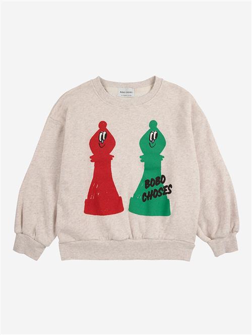 Bobo Choses Checkmate Sweatshirt Offwhite  Offwhite 6-7 Years  Hvid  6-7 år  Drenge