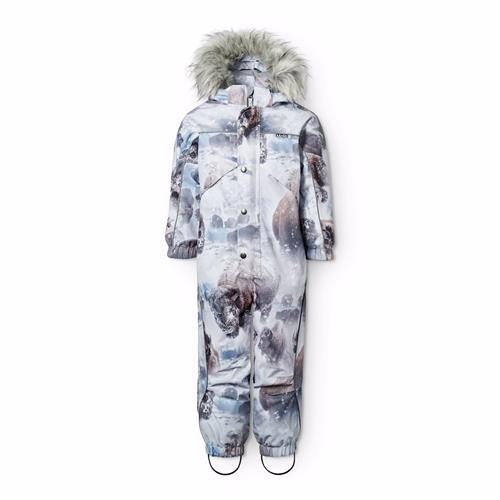 Molo Polaris Fur Vinter-overtræksdragt Bison  Bison 98 cm  Blå  98 cm  Drenge, Piger