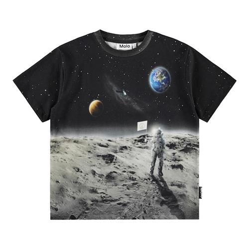 Molo Riley T-shirts Moon Traveller  Moon Traveller 128 cm  Sort  128 cm  Drenge