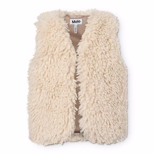 Molo Hatcha Teddy-vest Vanilla  Vanilla 98 cm  Hvid  98 cm  Piger
