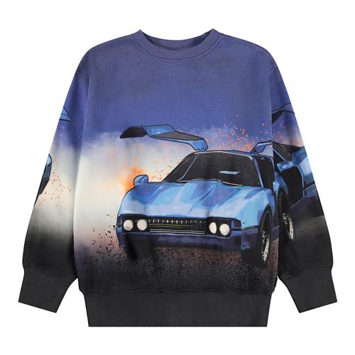 Molo Mattis Sweatshirt Car Blue  Car Blue 98 cm  Blå  98 cm  Drenge