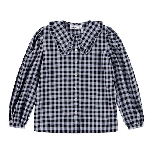 Molo Robbin Skjorte Med Lange Ærmer Moon Gingham  Moon Gingham 146/152 cm  Marineblå  146/152 cm  Piger