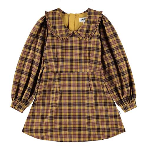 Molo Candice Kjole Med Lange Ærmer Highland Check  Highland Check 122/128 cm  Brun  122/128 cm  Piger