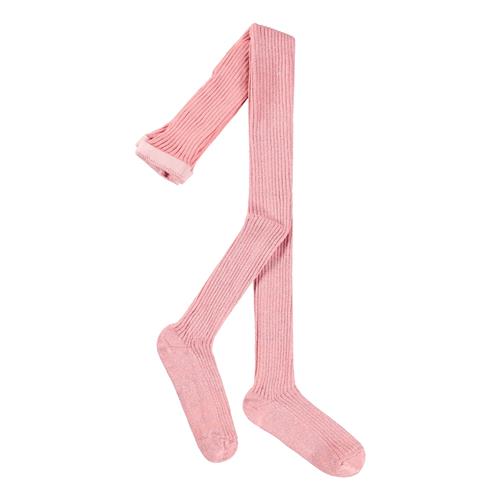 Molo Glitter Ribstrømpe Blush  Blush 86/92 cm  Lyserød  86/92 cm  Piger