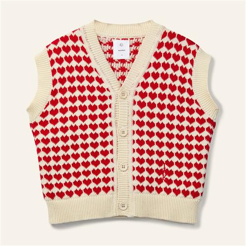 Wynken The Lovers Vest Red Mini Heart  Red Mini Heart 10Y  Rød  10 år  Piger