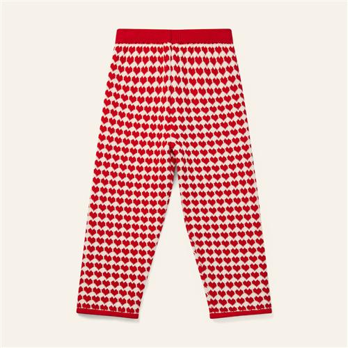 Wynken Piano Vela Strikkede Bukser Red Mini Heart  Red Mini Heart 10Y  Rød  10 år  Piger