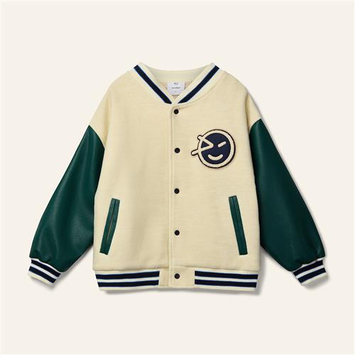 Wynken Mako Varsity-jakke Ecru Forest Green  Ecru Forest Green 6Y  Creme  6 år  Drenge