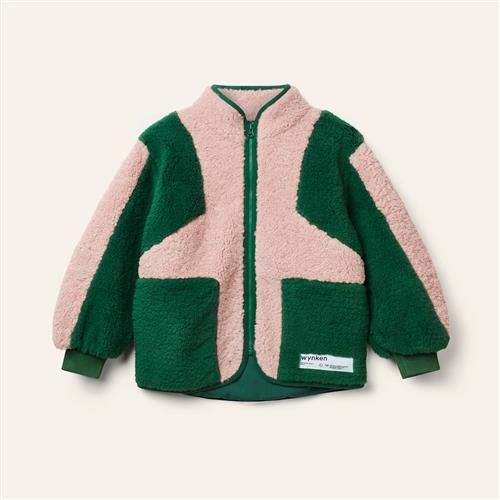 Wynken Wilderness Teddy Pelsjakke Blush Pink Python Green  Blush Pink Python Green 6Y  Lyserød  6 år  Piger
