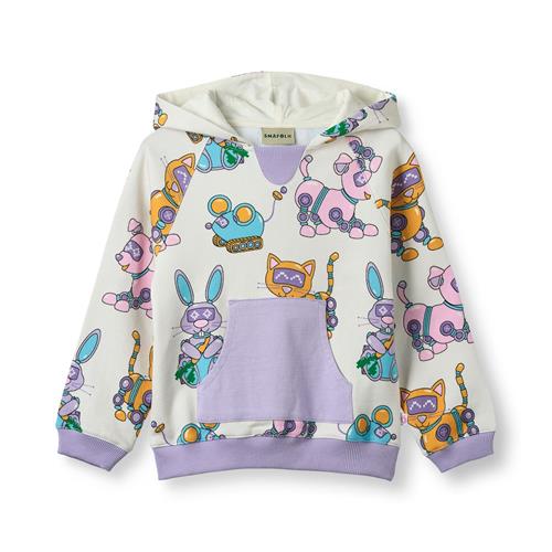 Småfolk Macoun With Robot Pets Hættetrøje Vanilla  Vanilla-3-4 Y  Hvid  3-4 år  Piger