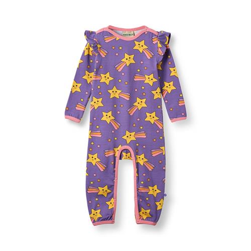 Småfolk Reegnt With Shooting Star Langærmet Babydragt Royal Purple  Royal purple-86 cm  Lilla  86 cm  Piger
